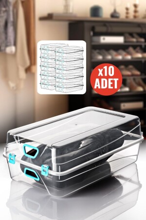 مجموعة من 10 صناديق تخزين الأحذية للرجال - Nandy Home