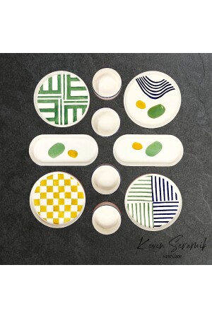 10 Parça 4 Kişilik Handmade Modern Kahvaltı Takımı - Kevin Seramik