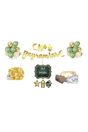 (منز) - عيد سعيد (مجموعة مع 10 قطع بالونات (عيد بايرا رمضان عيد) (PRA-8619102-3053 - Masalsı Concept