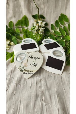 10 Stück Magnet mit Öffner, Verlobungsversprechen, Henna-Hochzeit, Hochzeits-Souvenir, Geschenk für Gäste, herzförmig, DryMd31 - 5