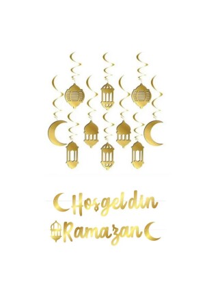 10-teiliges Deckenornament und Willkommens-Ramadan-Banner, Ramadan-Monats-Dekorationsset. - 1
