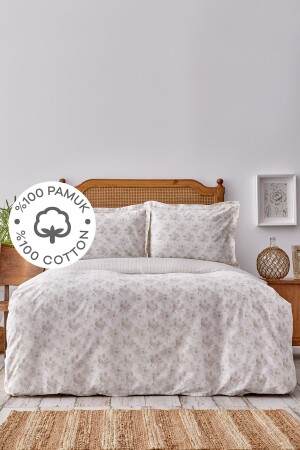 منز جريبي الذهب 100% القطن مزدوج غطاء غطاء 200 مجموعة 18. 01. 0001 - Karaca Home