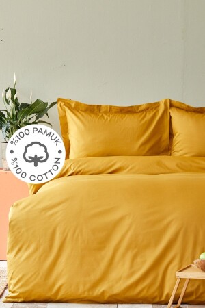 (منز) - العودة إلى الخردل الأساسي 100% القطن الواحد غطاء الغطاء 200 مجموعة 18. 01. 0059 - Karaca Home