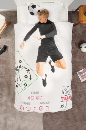 كرة القدم من قبل الشباب 100% القطن الواحد غطاء القماش 200 مجموعة 21. 01. 0444 - Karaca Home