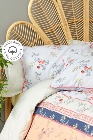 (منتز-كاراكا) المنزلي (أندريه) متعدد مزدوج 100% قطن غطاء غطاء المعدل 200 - Karaca Home