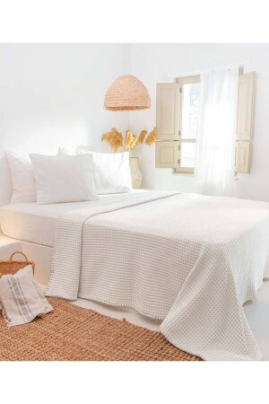 مـنـز مـار 100% قطن بـيـج وافل بـايـك مزدوجة 230 × 245 7501a 7500A - Koza Home