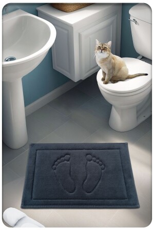 قاعدة من غير المنزلق من 100٪ القطن النسيج حمام المطبخ قدم 60x40 سم - Cottoncrafty