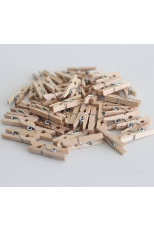 100 Adet Ahşap Renkli Tahta Minik Mandal Fotoğraf Asmalık Dekoratif Süsleme Mini Mandal - Huzur Party Store