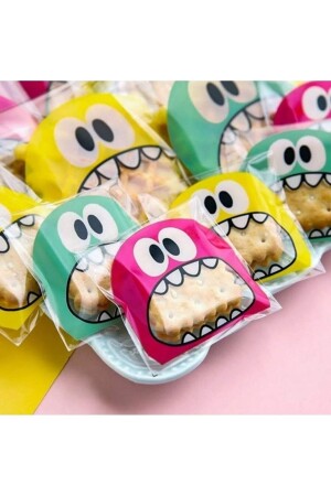 100 Adet Karşık Canavar Desenli Cake Pops Ve Kurabiye Poşeti 10x15 Cm Kendinden Yapışkanlı - Elizberen
