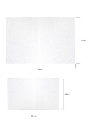 100 % Baumwolle, 2-teiliges Badetuch-Set, 70 x 140 cm + 50 x 90 cm, Hotelhandtuch, weißes Strandtuch ZRF-76209 - 5