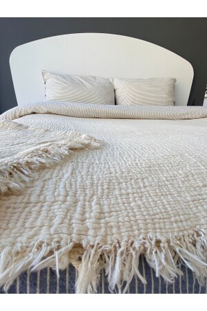 100 % Baumwolle, 4-lagige Musselin-Tagesdecke, Pike Ivory, 160 x 230, Einzelbett, TYC00721725076 - 1