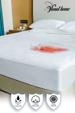 100 % Baumwolle – flüssigkeitsbeständige Vollrand-Matratze – Einzelbett – Matratzenschoner für Babybetten für Doppelbetten - Vionel Home