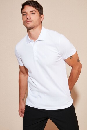 100 % Baumwolle, reguläre Passform, geknöpftes Polo-Hals-T-Shirt. Herren-Polo-Hals-T-Shirt 5902127 - 1