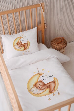 100 % Baumwollsatin, personalisiertes 100 x 150 Babybettwäsche-Bettbezug-Set BKN16 - 2