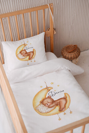 100 % Baumwollsatin, personalisiertes 100 x 150 Babybettwäsche-Bettbezug-Set BKN16 - 3