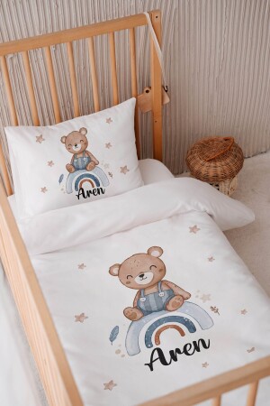 100 % Baumwollsatin, personalisiertes 100 x 150 Babybettwäsche-Bettbezug-Set TYCVZL0ONN169065845826313 - 2