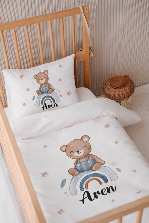 100 % Baumwollsatin, personalisiertes 100 x 150 Babybettwäsche-Bettbezug-Set TYCVZL0ONN169065845826313 - 3