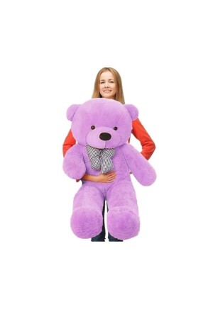 100 cm großer lila Teddybär mit Fliege 100 % lokal 1400208 - 2