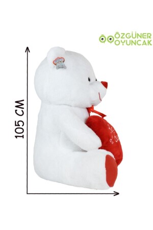 100 cm großer Teddybär „I Love You“ mit Herz (100 % lokal) - 4