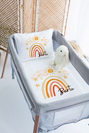 %100 Pamuk Isme Özel 70x120 Park Yatak Nevresim Takımı PRKYT12 - Lilabio