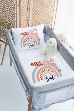 %100 Pamuk Isme Özel 70x120 Park Yatak Nevresim Takımı PRKYT27 - Lilabio