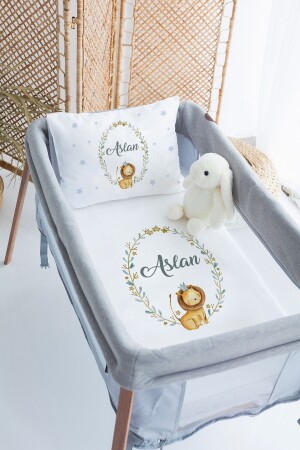 %100 Pamuk Isme Özel 70x120 Park Yatak Nevresim Takımı PRKYT32 - Lilabio