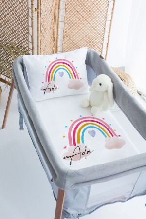 %100 Pamuk Isme Özel 70x120 Park Yatak Nevresim Takımı PRKYT45 - Lilabio