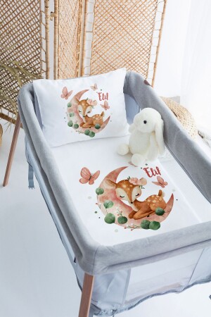 %100 Pamuk Isme Özel 70x120 Park Yatak Nevresim Takımı PRKYT58 - Lilabio