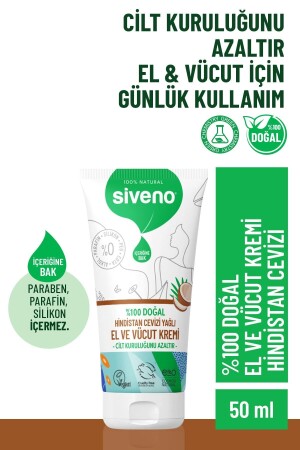 %100 Doğal El Ve Vücut Kremi Hindistan Cevizi Avokado Yoğun Nemlendirici Onarıcı Vegan 50 ml - 2