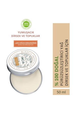 %100 Doğal Pürüzsüzleştirici Yağ Yoğun Nemlendirici Kremi Organik Dirsek Topuk Vegan 50 ml MINC-000007 - 2