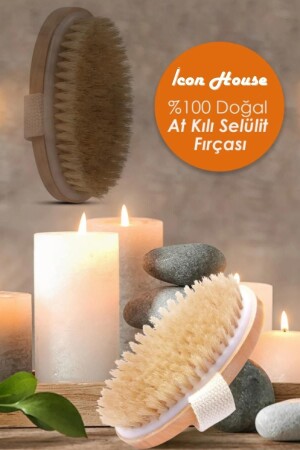 %100 Doğal Selülit Karşıtı At Kılı Selülit Fırçası At Kılı Fırçası Selülit Peeling Fırçası - 2