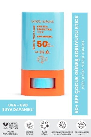 %100 Doğal Ve Mineral Filtreli 50 Spf Yüksek Korumalı Çocuk Güneş Koruyucu Stick - 1