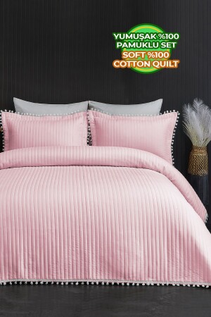 المزاج المزج المزج المزج 100% القطن غطاء السرير (بيك) مجموعة مسحوق - Evlen Home