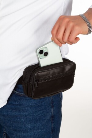 %100 Gerçek Doğal Deri 3 Fermuarlı Kemer Çantası Ve Bel Çantası - Byclodybags