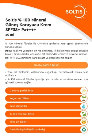 % 100 Mineral Güneş Koruyucu Krem Spf 35 Pa - 50 ml - 5