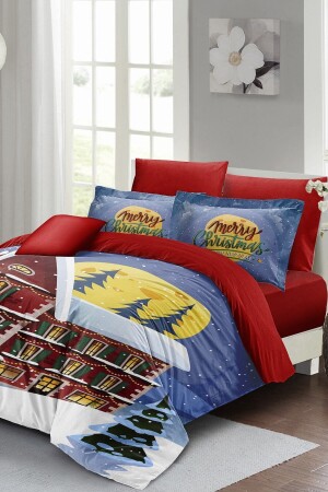 مجموعة غطاء من الملفات المعدنية (مع الأوراق المطوية) مضاعفة 100% القطن بيت الساتين الميلاد MONOHOME40857 - Monohome