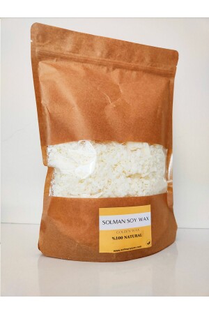 %100 Natural Soy Wax Pul Şeklinde Flake Vegan Organik Soya wax Doğal Kokulu Mum Yapma Malzemesi 1 KG - 3
