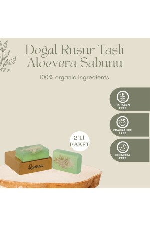 100 % natürliche handgemachte Rushur-Stein-Aloe-Vera-Seife 120 Gramm x 2 Stück RVN85 - 1