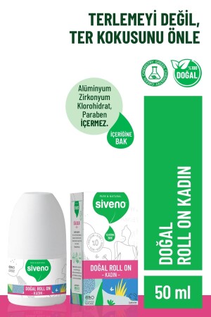 100 % natürliches Roll-on-Deodorant für Damen, Anti-Schweiß-Geruch, Kräuter-Anti-Flecken, vegan, 50 ml - 2