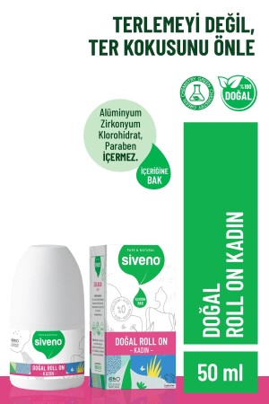 100 % natürliches Roll-on-Deodorant für Damen, gegen Schweißgeruch, pflanzliches Anti-Flecken-Mittel, vegan, 50 ml, MSIV-000025 - 1