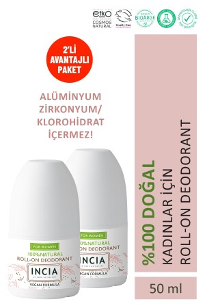 100 % natürliches Roll-On-Deodorant für Frauen, schweißhemmend, rostfrei, 50 ml - 2