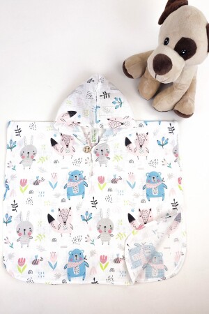 %100 Organik Pamuk Müslin Çocuk Panço- Oeko-tex Sertifikalı- Tek Katlı - La Mure Baby