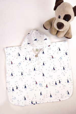 %100 Organik Pamuk Müslin Çocuk Panço- Oeko-tex Sertifikalı- Tek Katlı - La Mure Baby