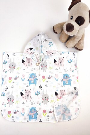 %100 Organik Pamuk Müslin Çocuk Panço, Oeko-tex Sertifikalı, Tek Katlı tkmp - la mure baby