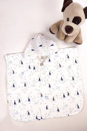 %100 Organik Pamuk Müslin Çocuk Panço, Oeko-tex Sertifikalı, Tek Katlı tkmp - la mure baby