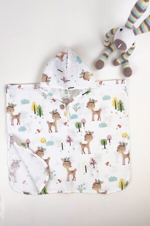 %100 Organik Pamuk Müslin Çocuk Panço, Oeko-tex Sertifikalı, Tek Katlı tkmp - la mure baby