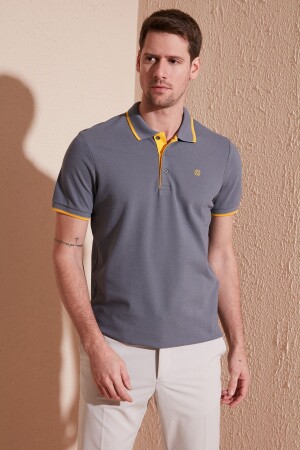 % 100 Pamuk Düğmeli Slim Fit Polo Yaka T Shirt Erkek Polo Yaka T Shirt 5902118 - 1