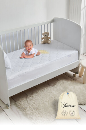 %100 Pamuk Kapitone, Full Kenar Fitted, Su &sıvı Geçirmez Bebek Ve Çocuk Alezi Yatak Koruyucu Alez 01.3531 - Vionel Home