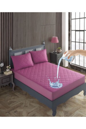 %100 Pamuk Kapitoneli Sıvı Geçirmez Renkli Yatak Alezi Yatak Koruyucu Alez Çarşaf - Sevilya