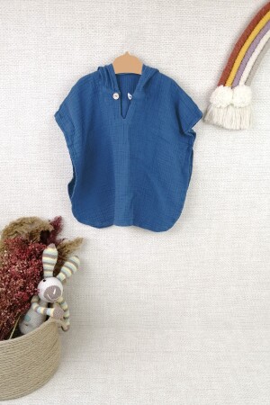 %100 Pamuk Müslin Çocuk Panço, Oeko-tex Sertifikalı, Iki Katlı Müslin bebekpancoo - la mure baby